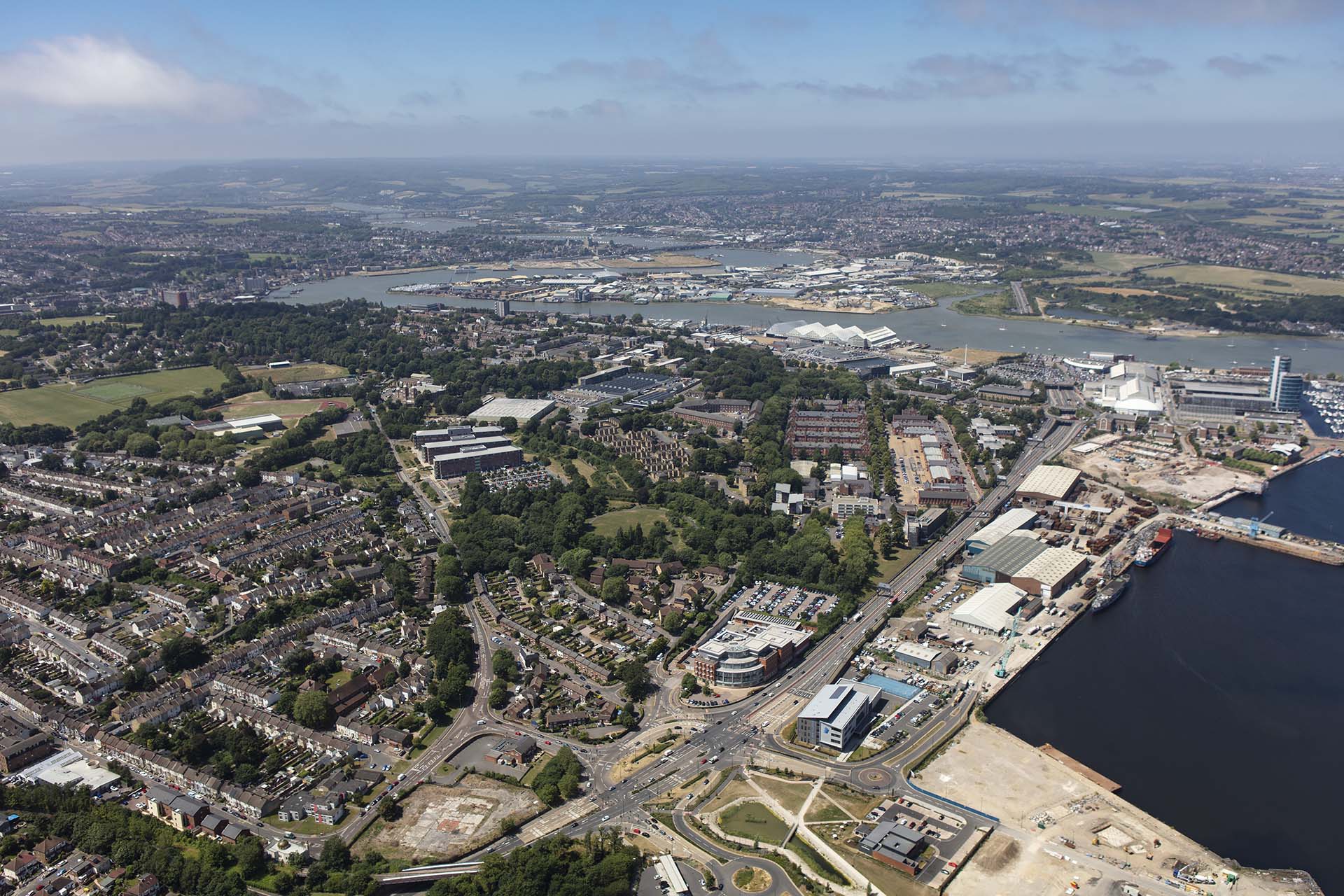 Aerial shot of Medway